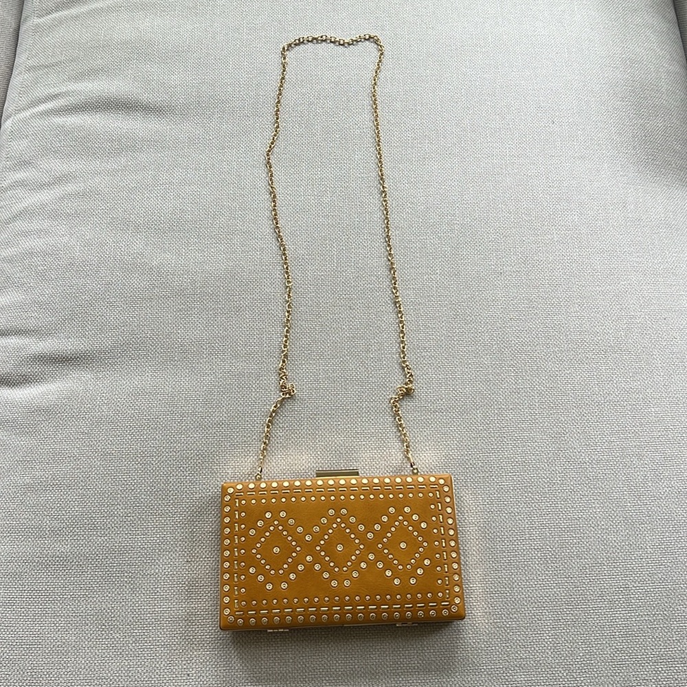 ALDO Mustard Leather & Gold Studded Women's Bag